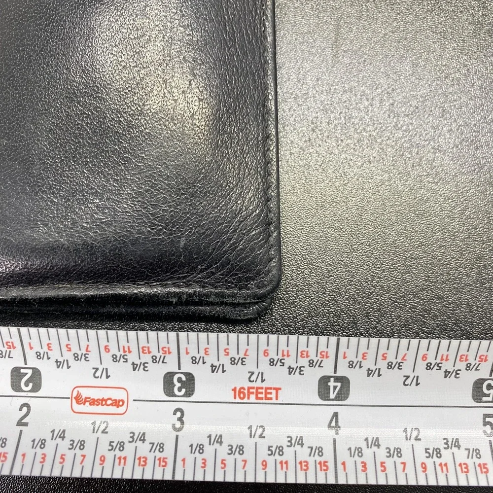 Christian Dior Wallet Mens Black Leather Bifold Credit Card Holder Logo Designer